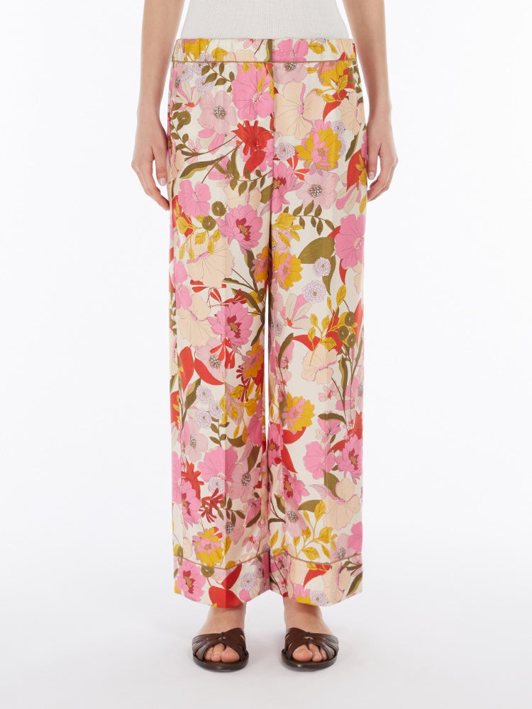 Patterned twill pyjama trousers