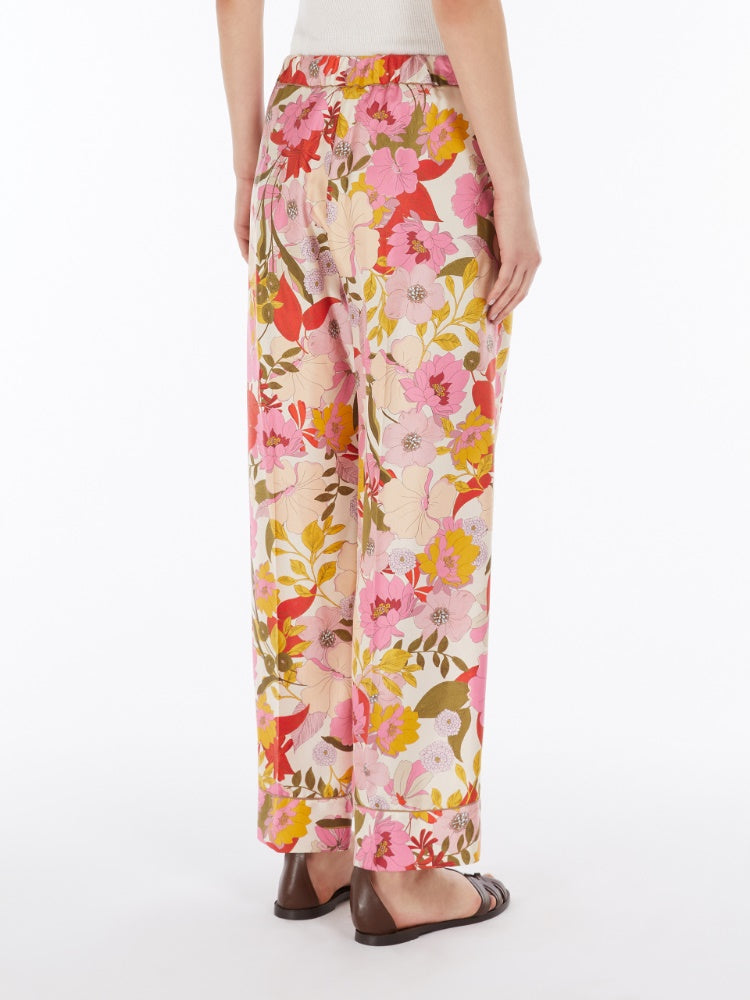 Patterned twill pyjama trousers