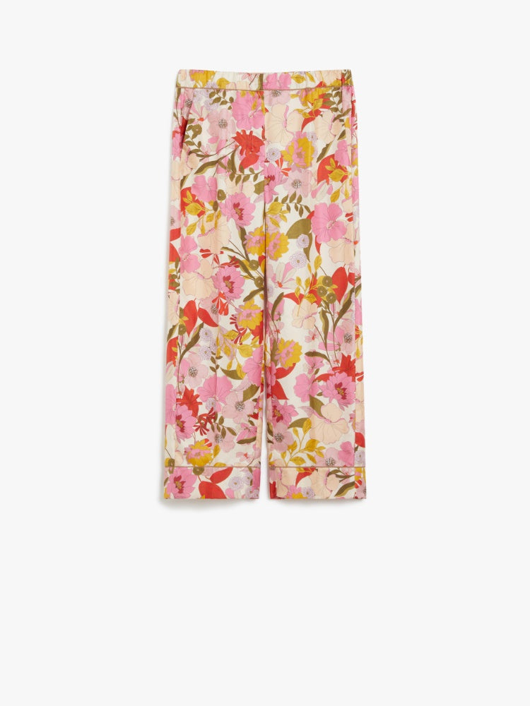 Patterned twill pyjama trousers