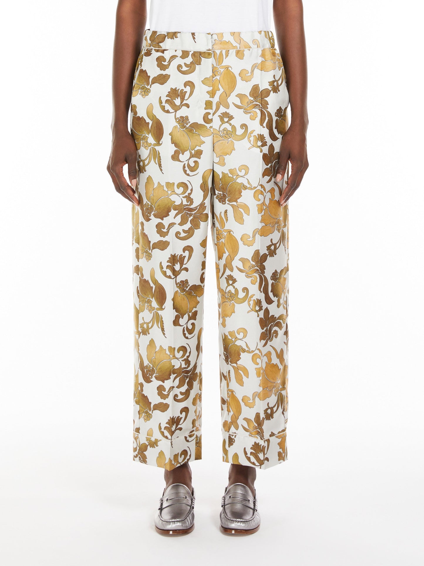 Patterned twill pyjama trousers