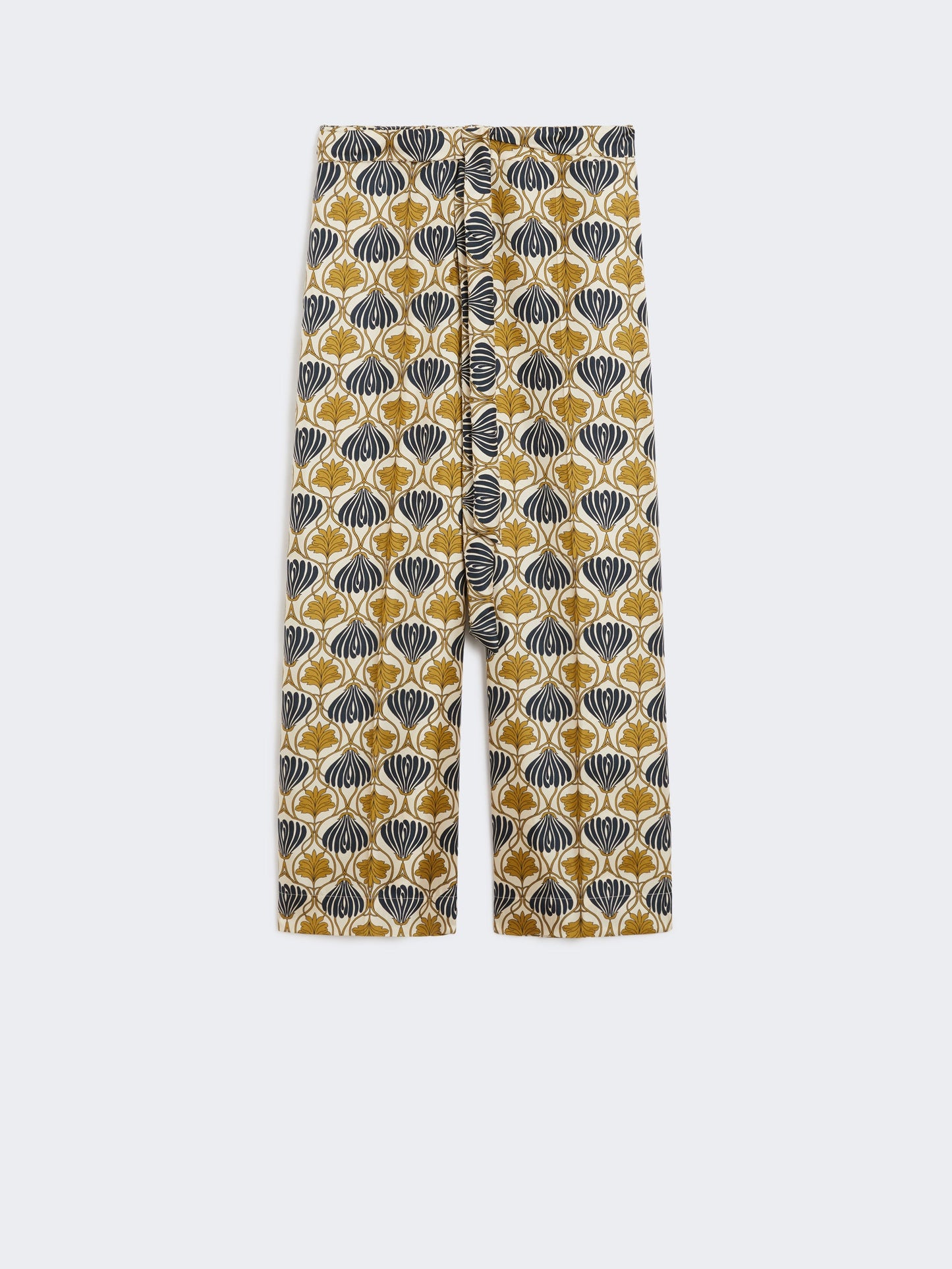 Fluid printed silk trousers