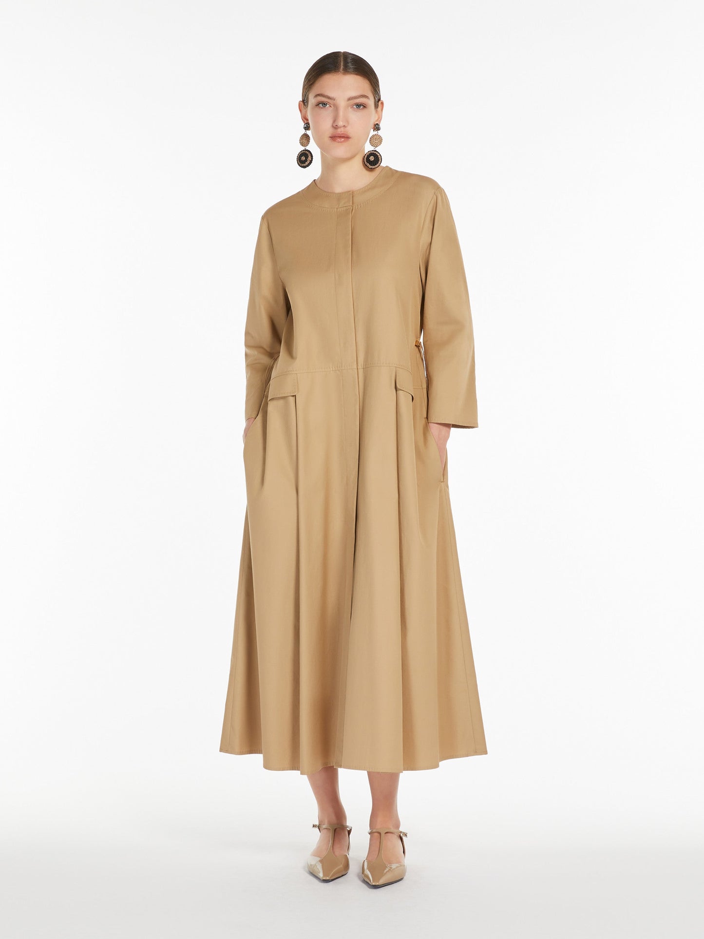 Loose cotton twill dress
