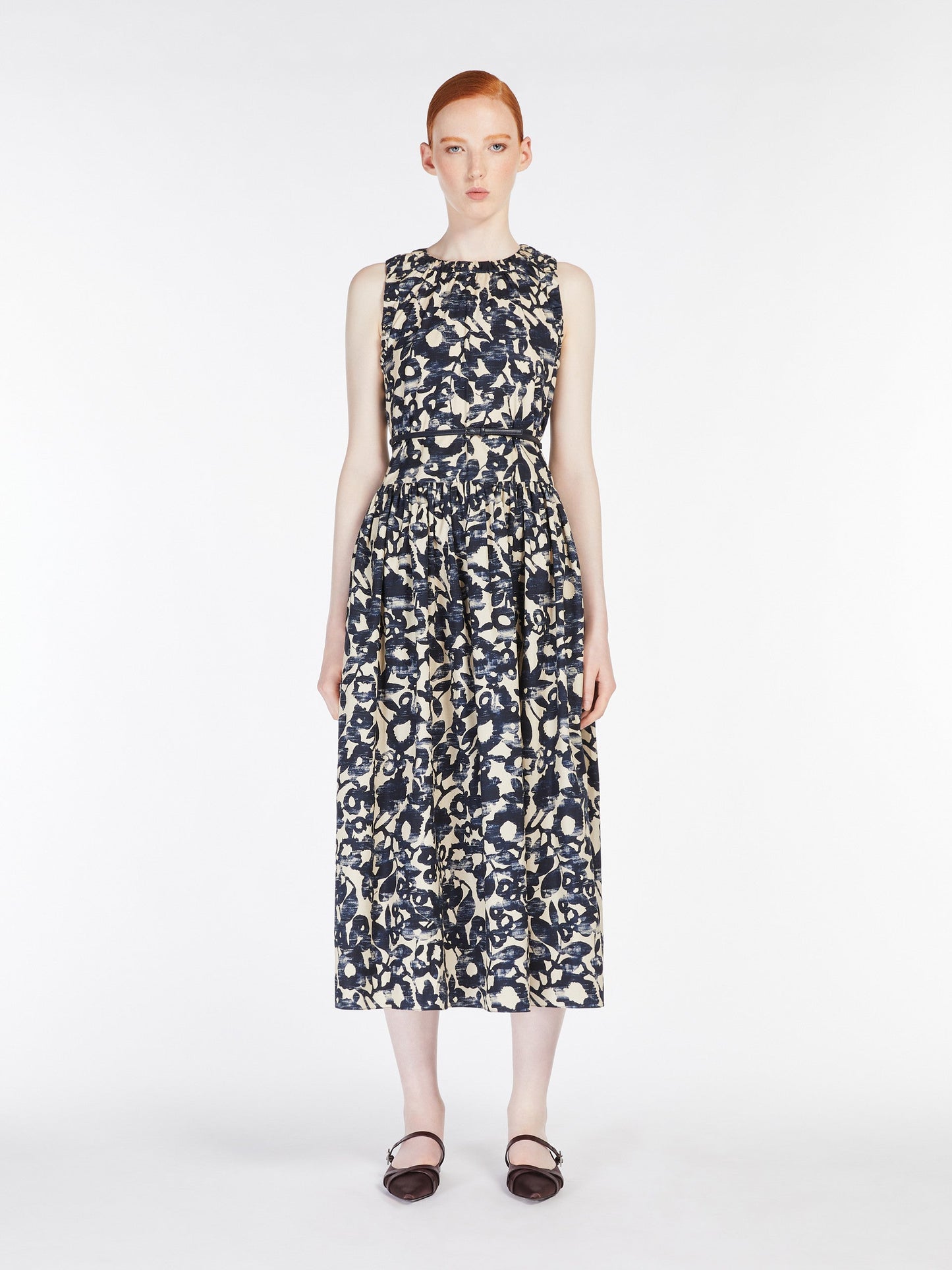 Poplin halterneck dress