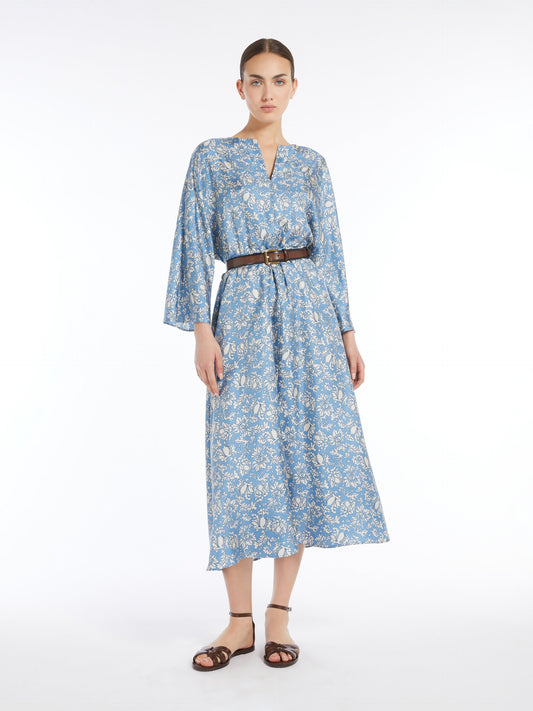Long printed twill dress