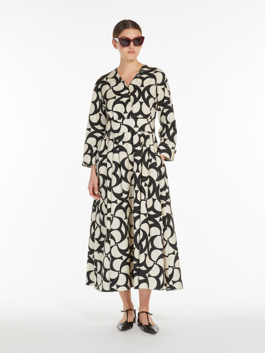 Printed cotton shirt dress