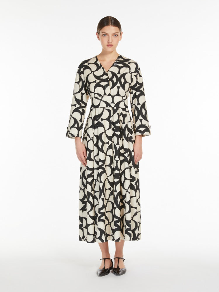 Printed cotton shirt dress