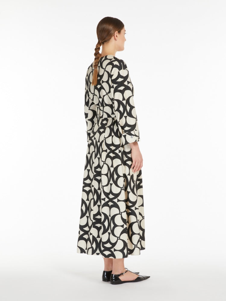 Printed cotton shirt dress