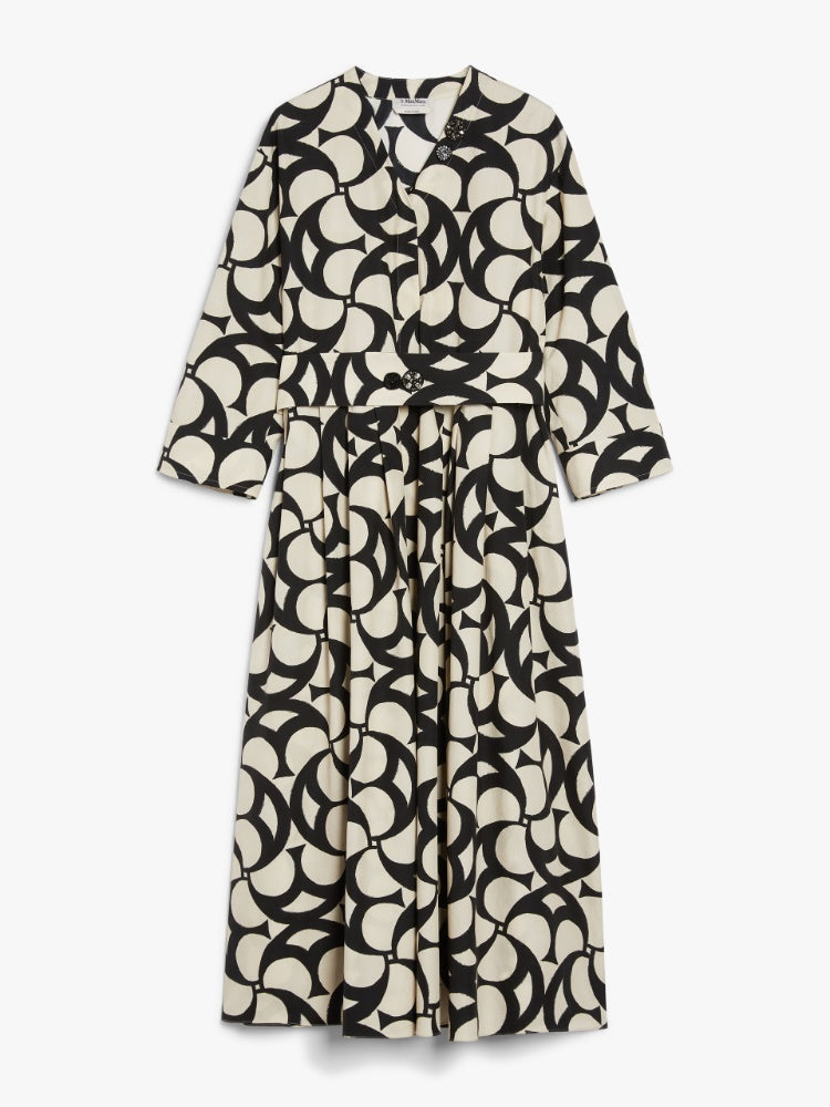 Printed cotton shirt dress