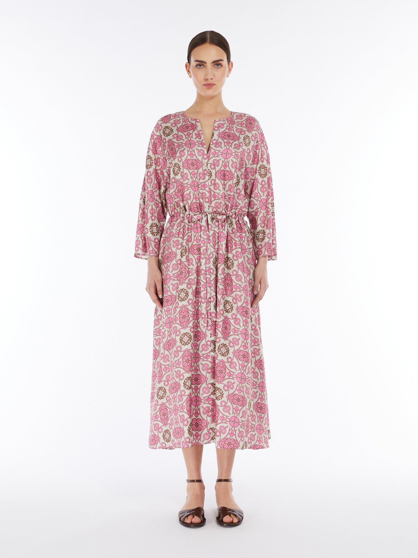 Printed twill dress