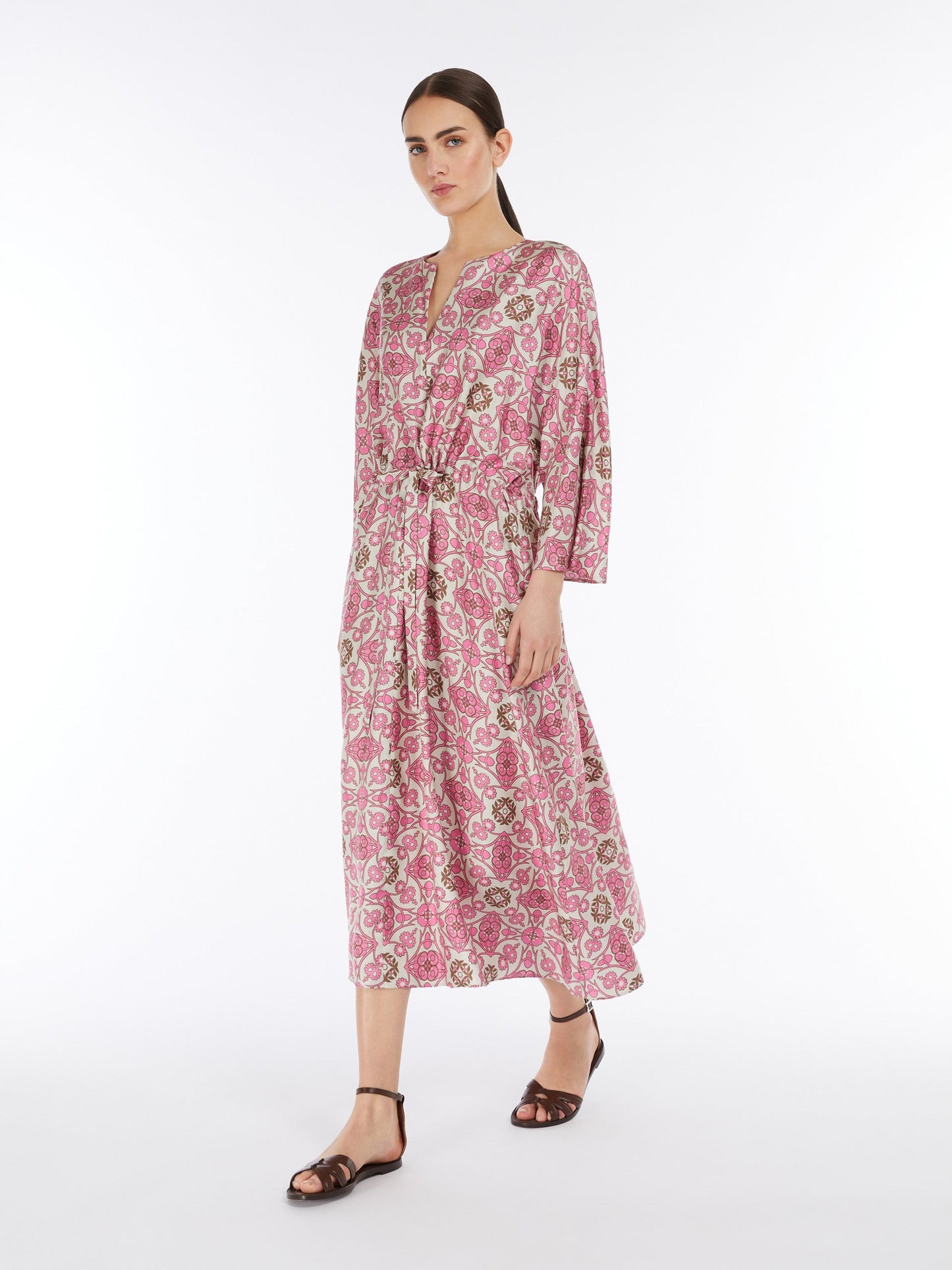 Printed twill dress