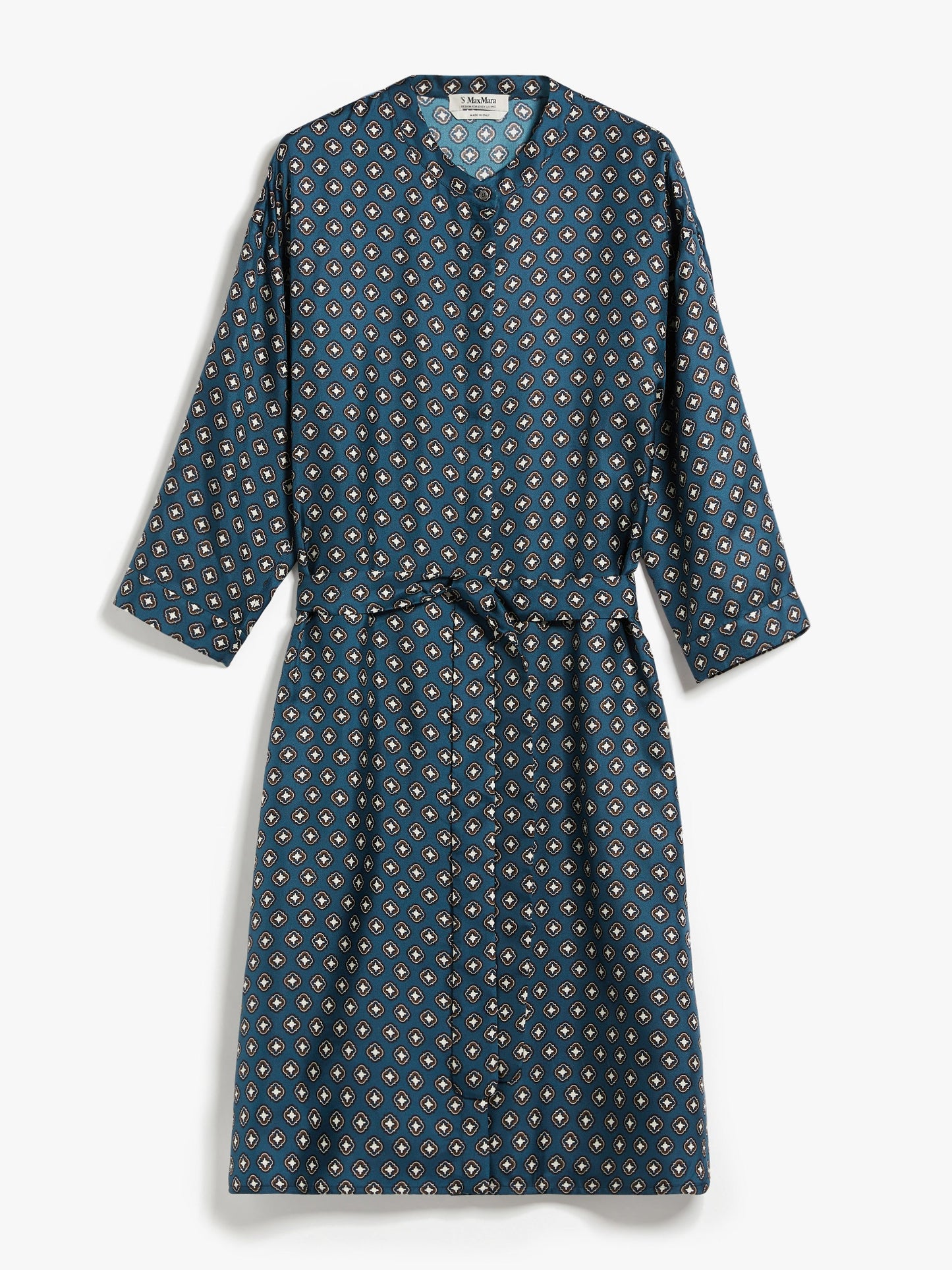 Printed silk kaftan dress