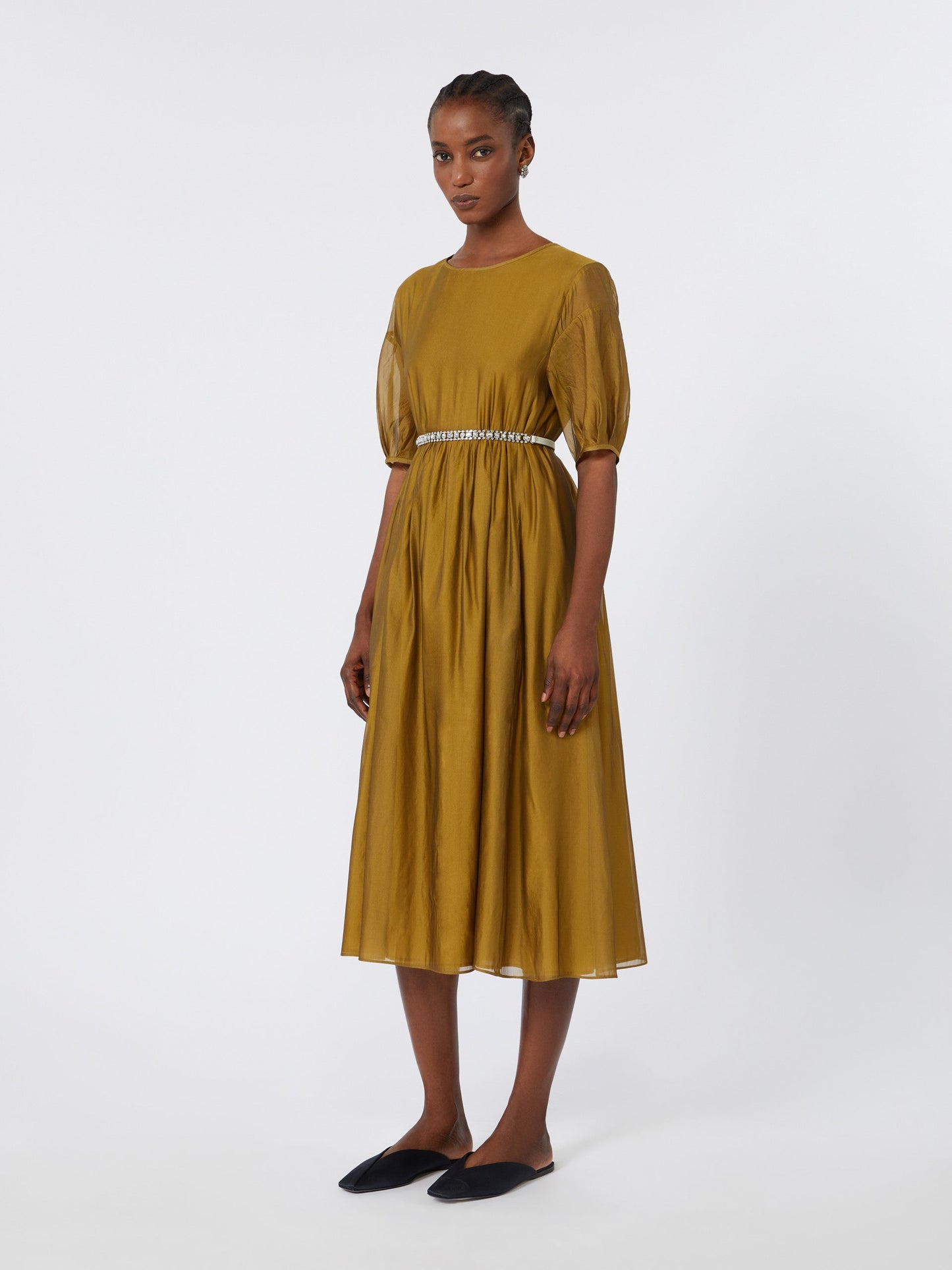 Silk-blend organza dress