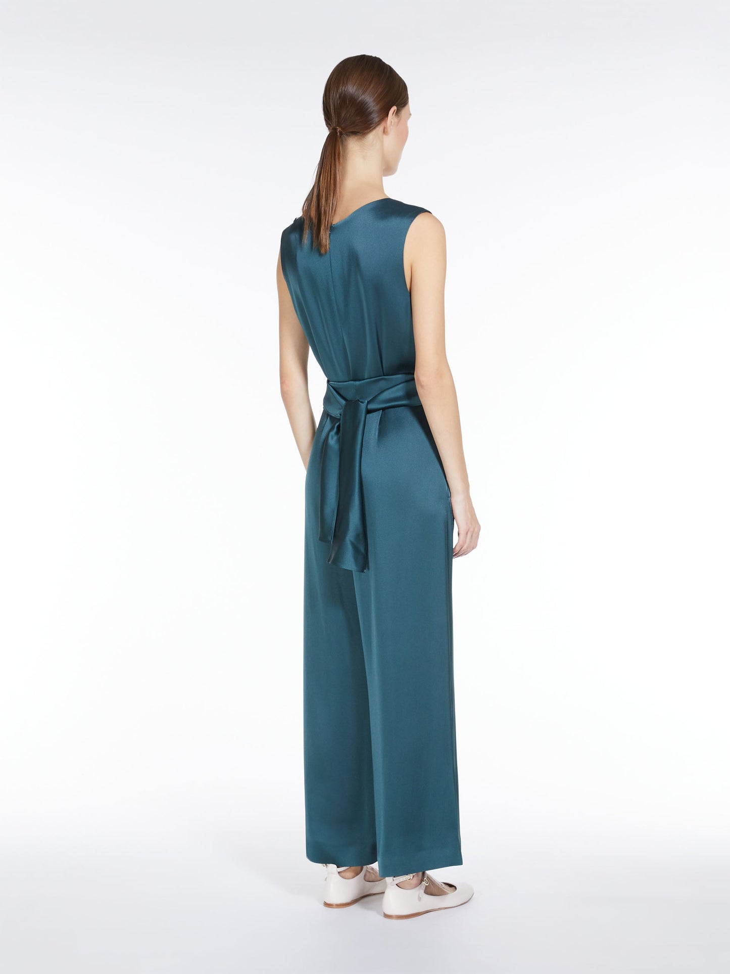 Viscose-blend satin jumpsuit