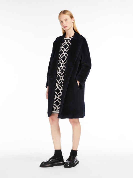 Jacquard-knit wool and cashmere dress