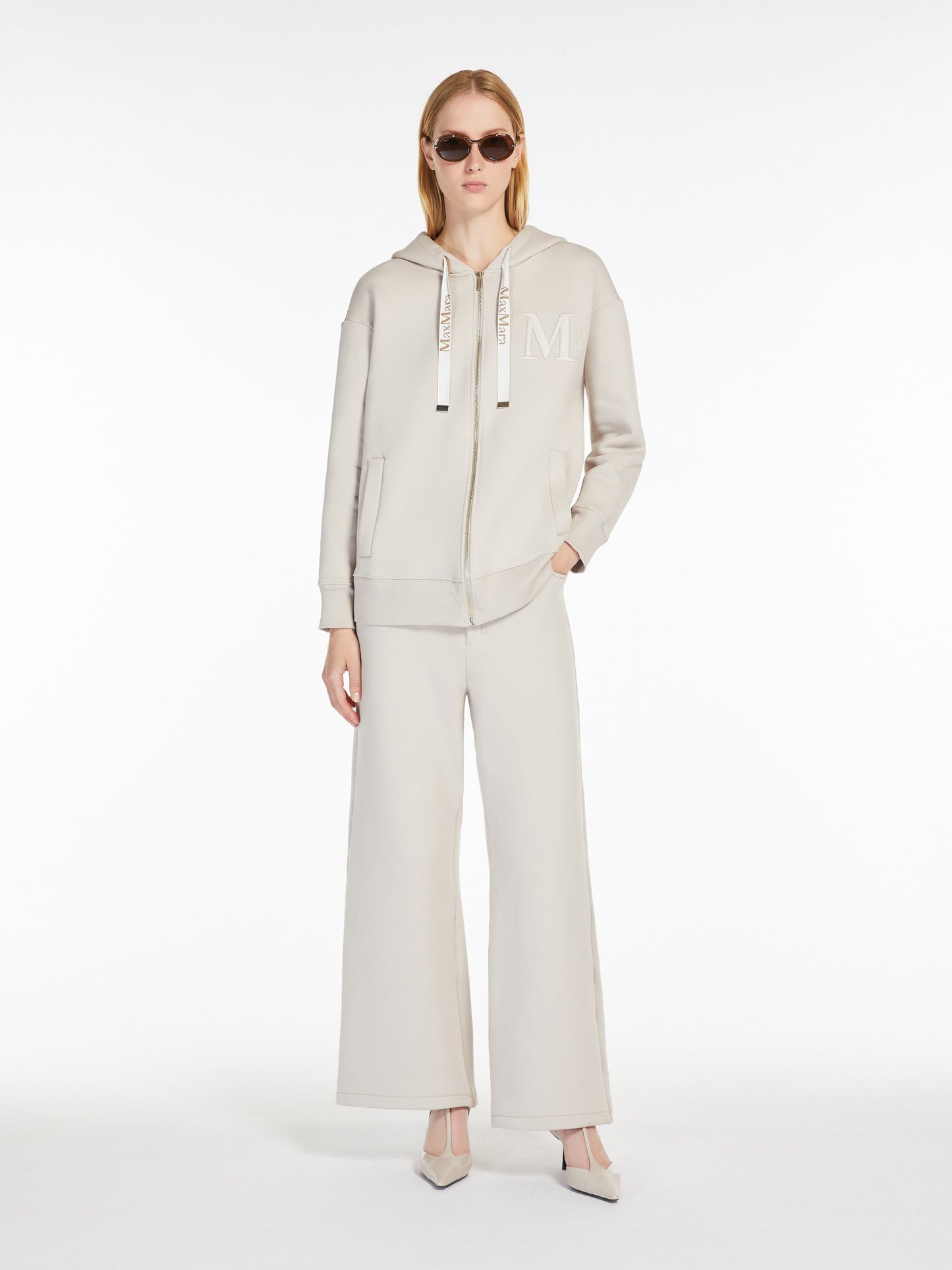 Wide jersey trousers