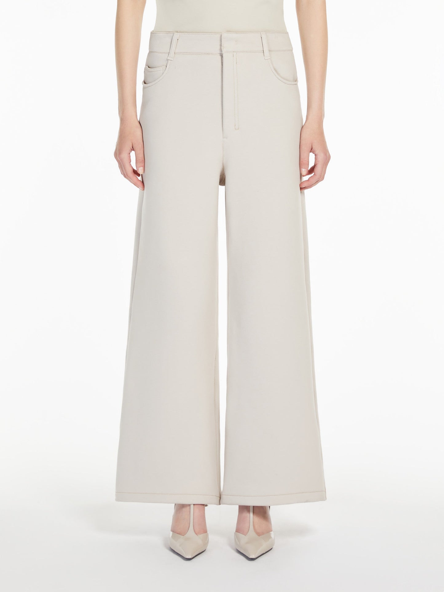 Wide jersey trousers