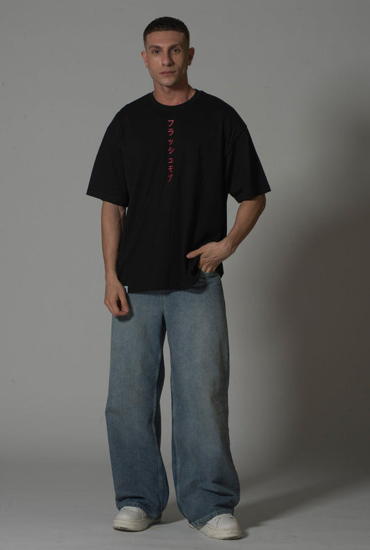 Men’s Black T-Shirt with Japanese Calligraphy