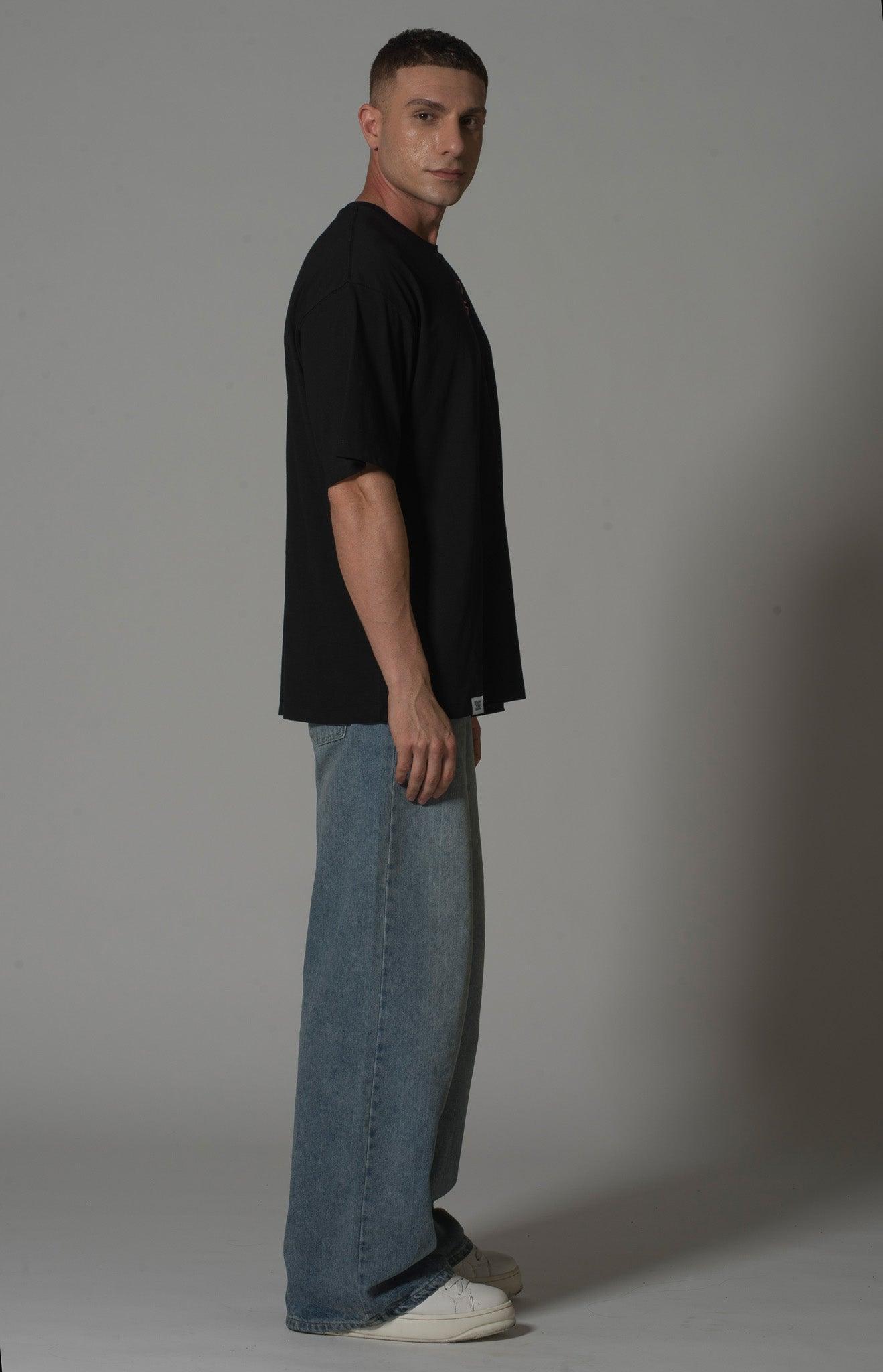 Men’s Black T-Shirt with Japanese Calligraphy