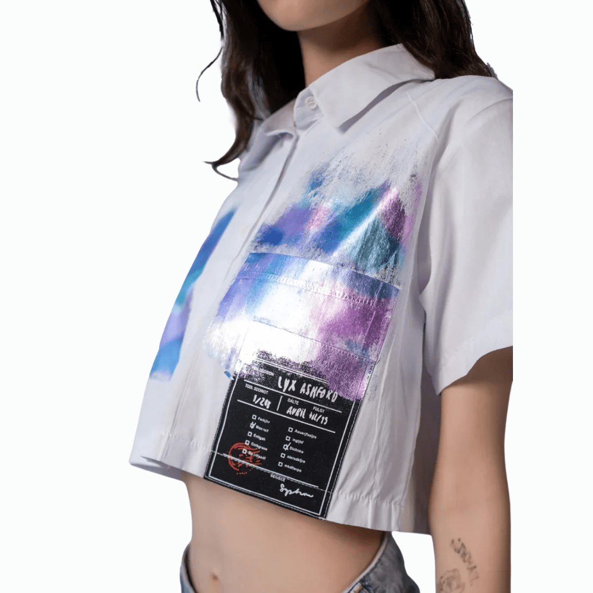 Cropped White Button-Up Blouse for Women