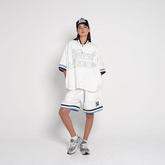 Cruel Summer Baseball Shorts – White