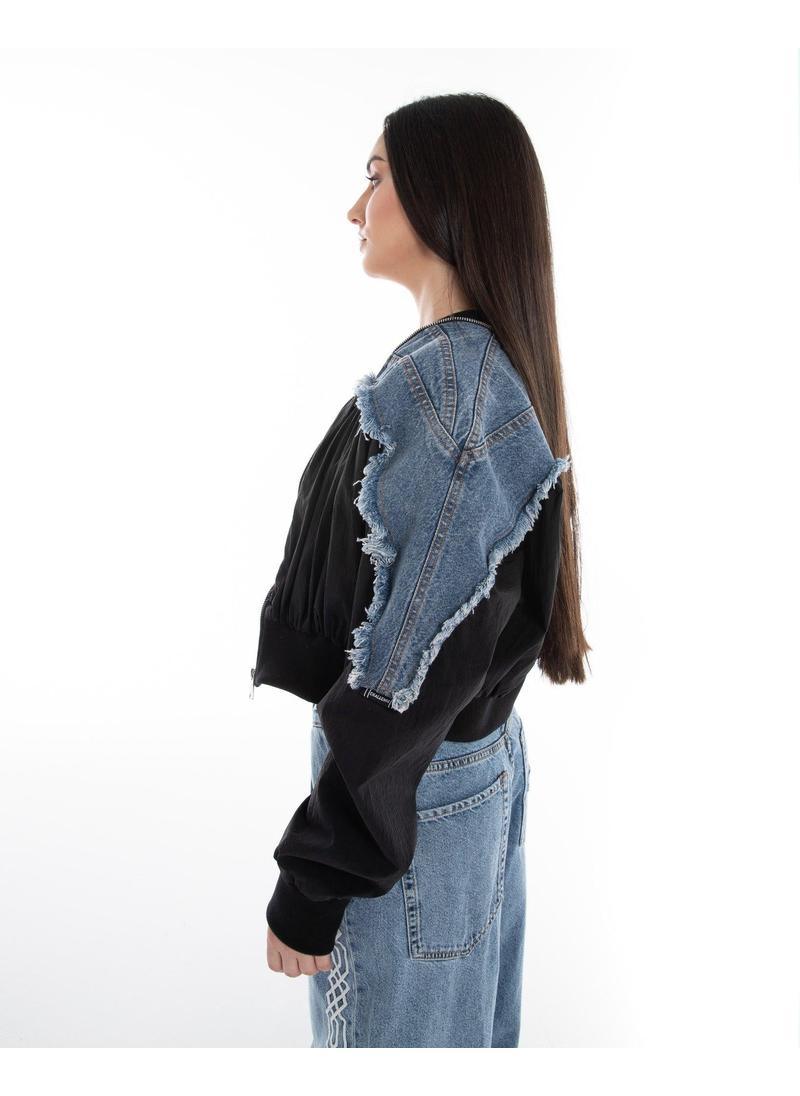 Hybrid Denim Bomber Jacket - FM