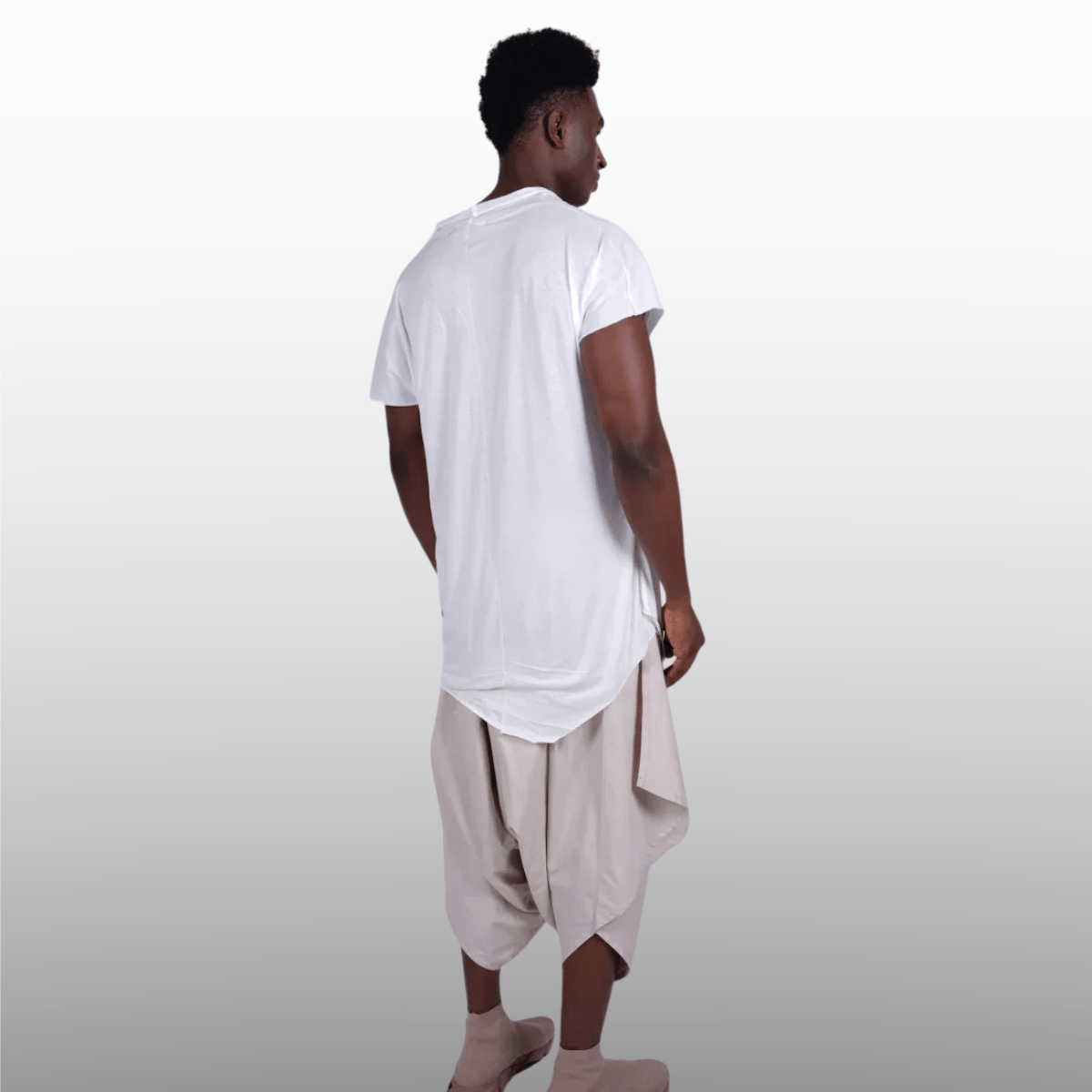 Draped Longline T-Shirt for Men