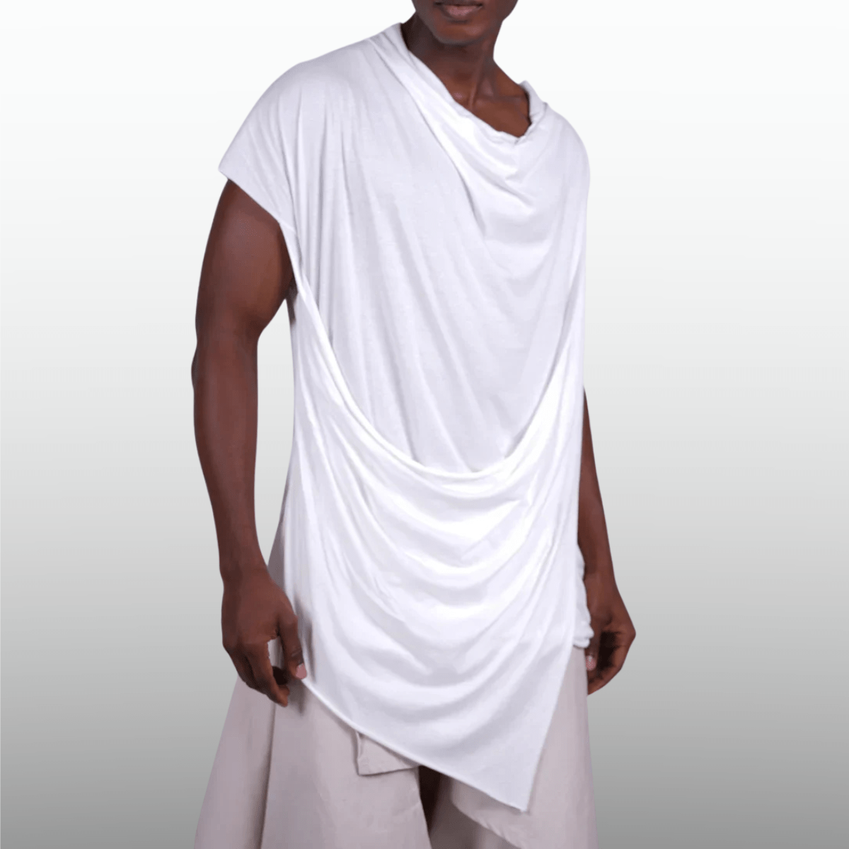 Draped Longline T-Shirt for Men