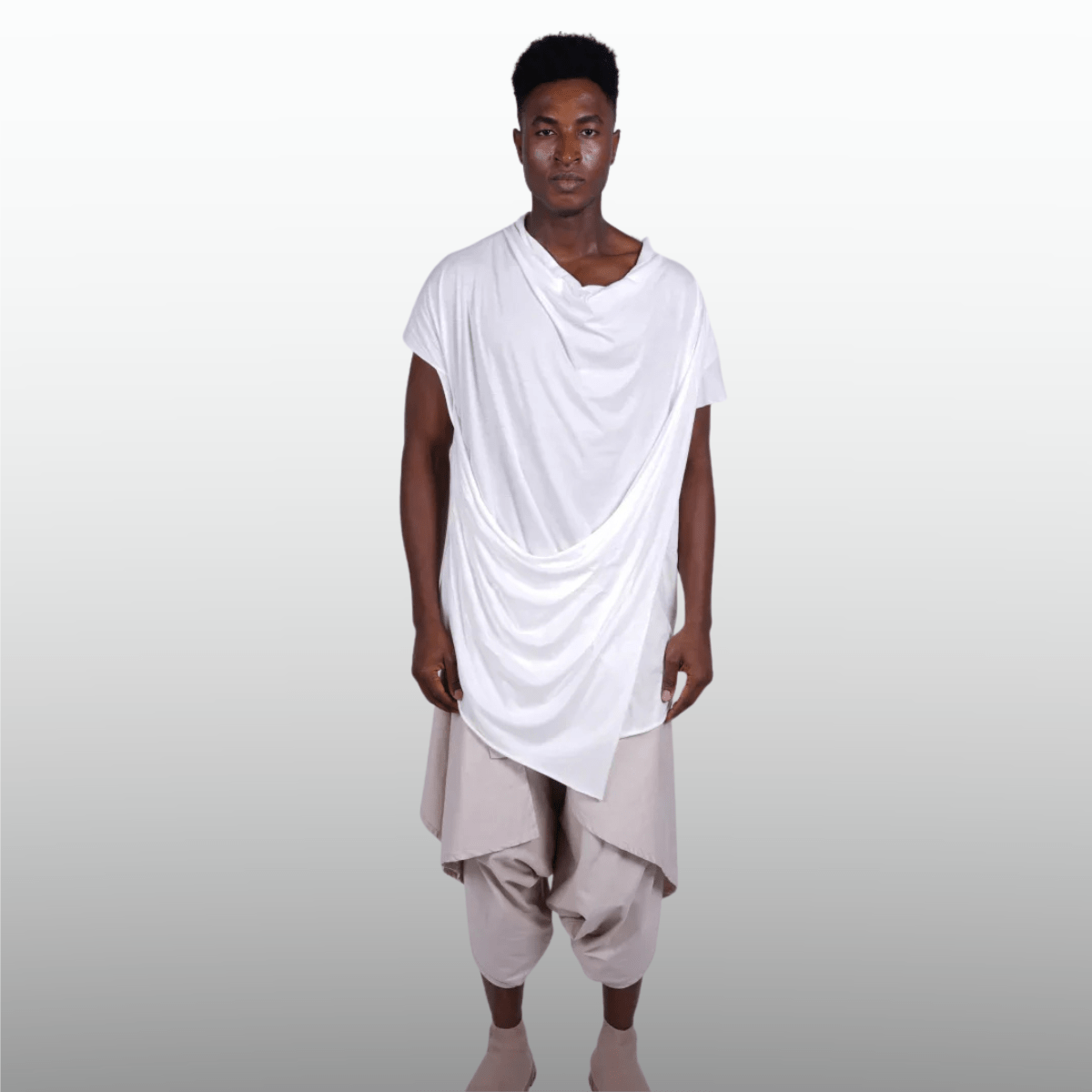 Draped Longline T-Shirt for Men