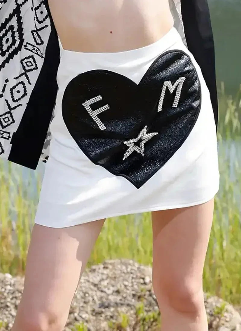 FM Rhinestone-Embellished Mini Skirt for Women