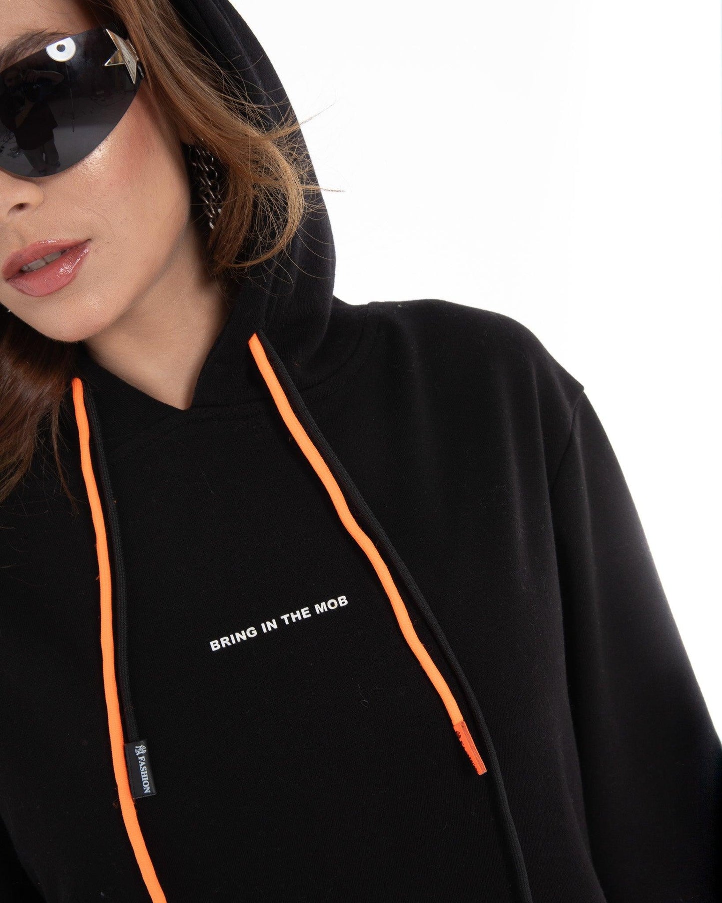 Women’s Longline Black Hoodie – FM Streetwear