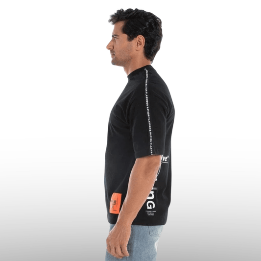 Men’s Black Graphic Tape T-Shirt