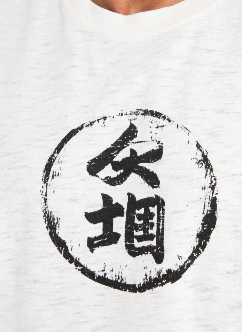 Men’s Sleeveless White Drop Shoulder Oversized T-Shirt