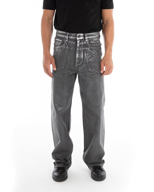 Women’s Metallic Silver Jeans – Flashmob Nation Streetwear