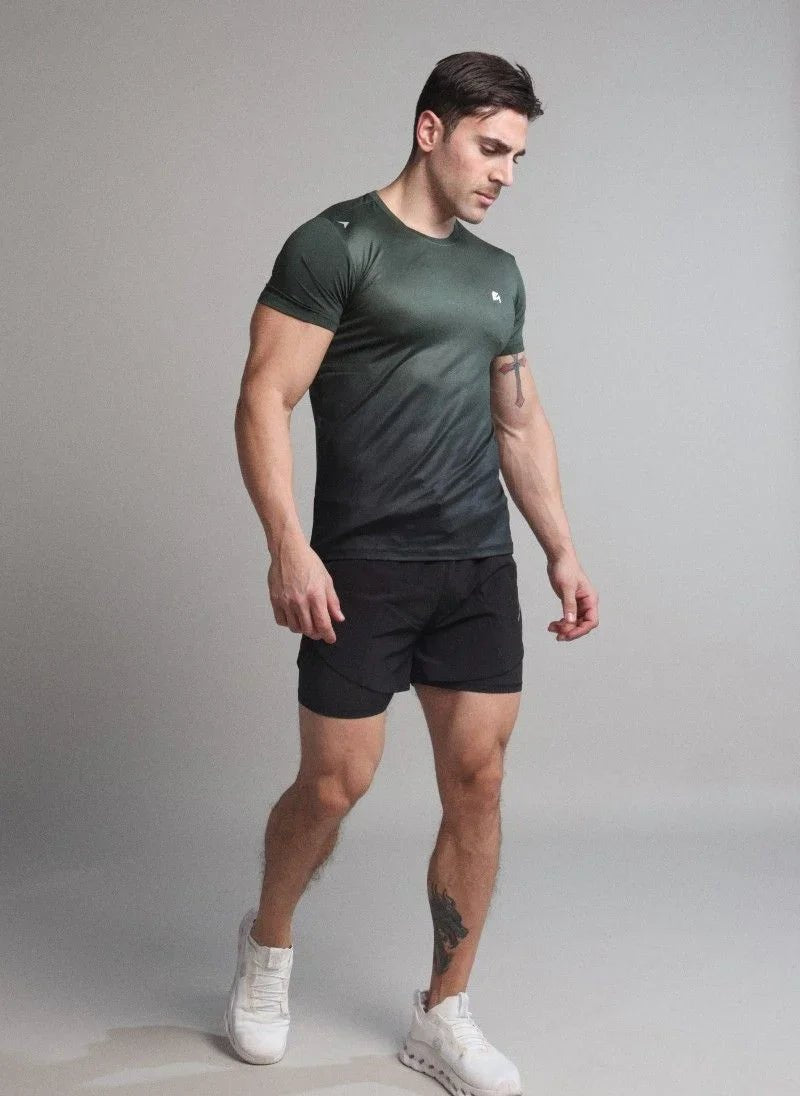 Ombre Short Sleeve Compression Shirt for Men