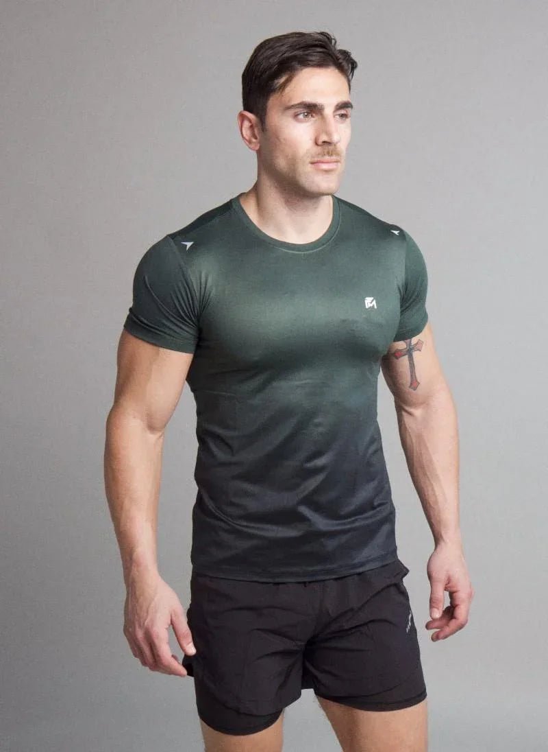 Ombre Short Sleeve Compression Shirt for Men