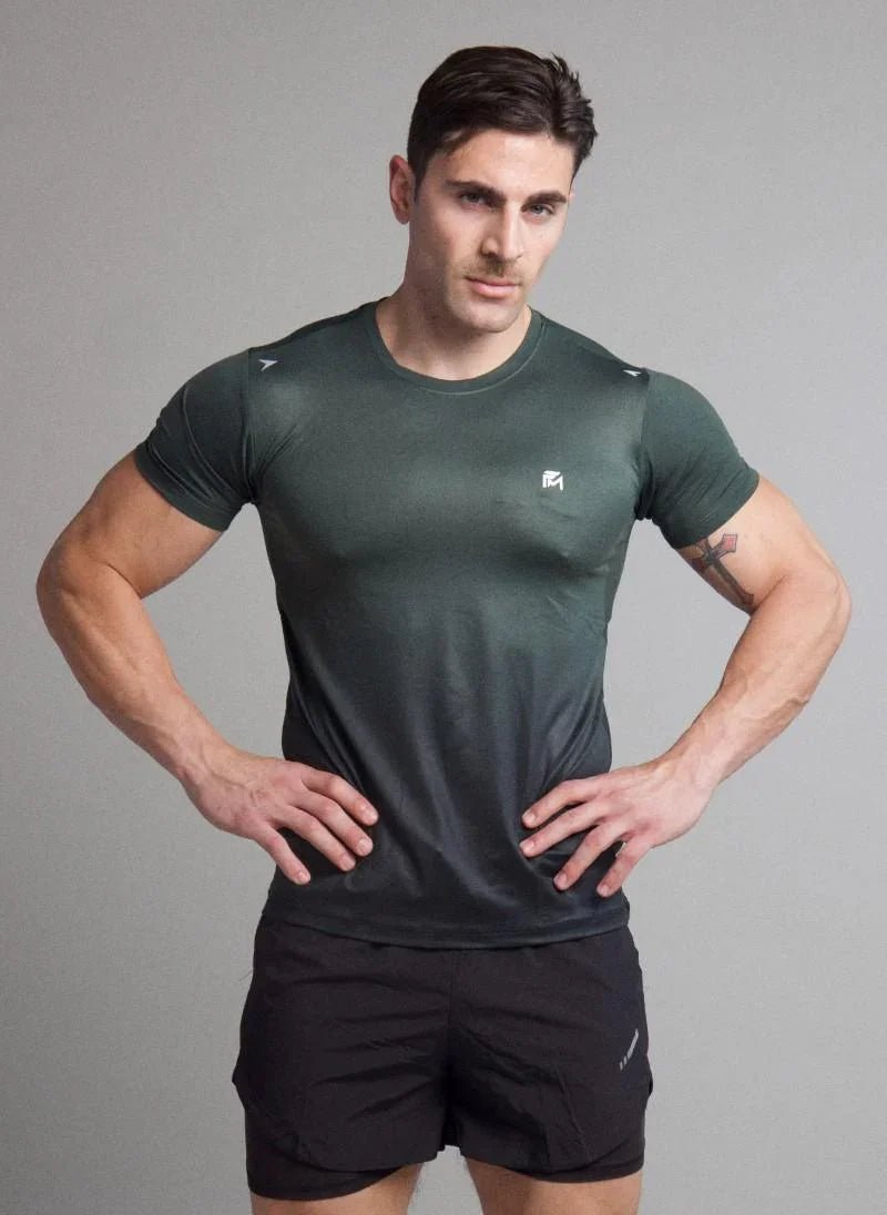 Ombre Short Sleeve Compression Shirt for Men