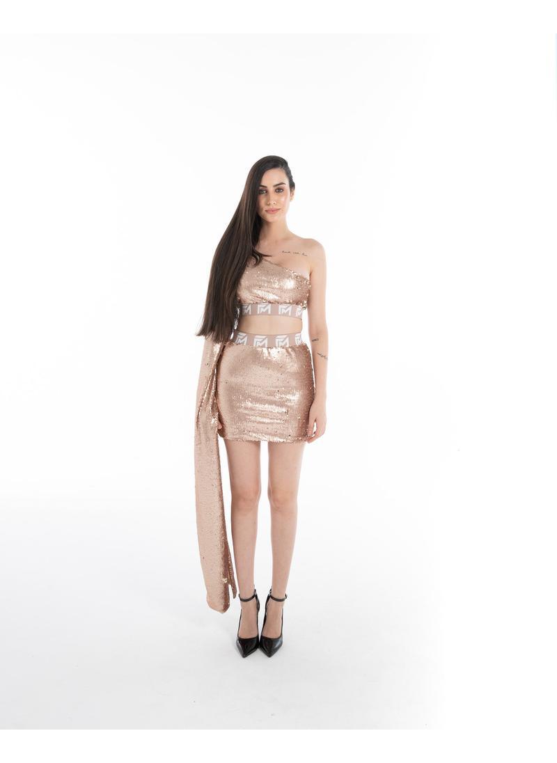 Glam One-Shoulder Sequin Top & Skirt Set