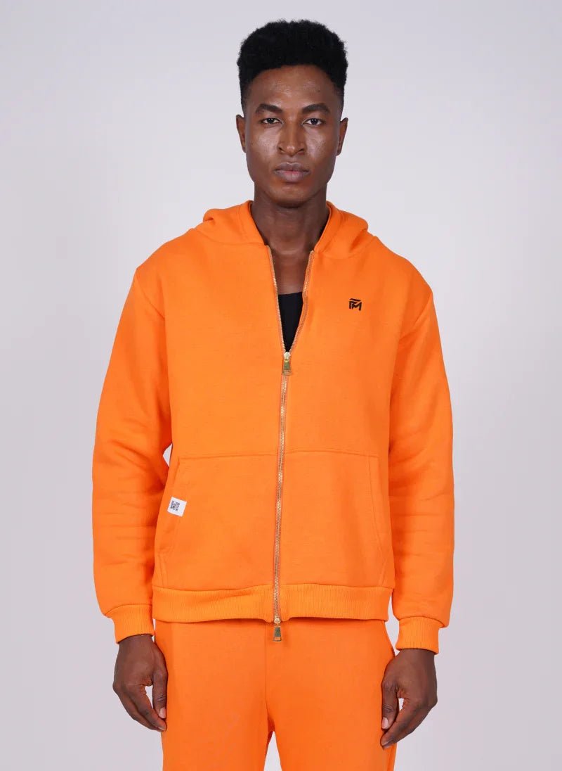 Orange Cotton Signature Hoodie Set for Men & Women
