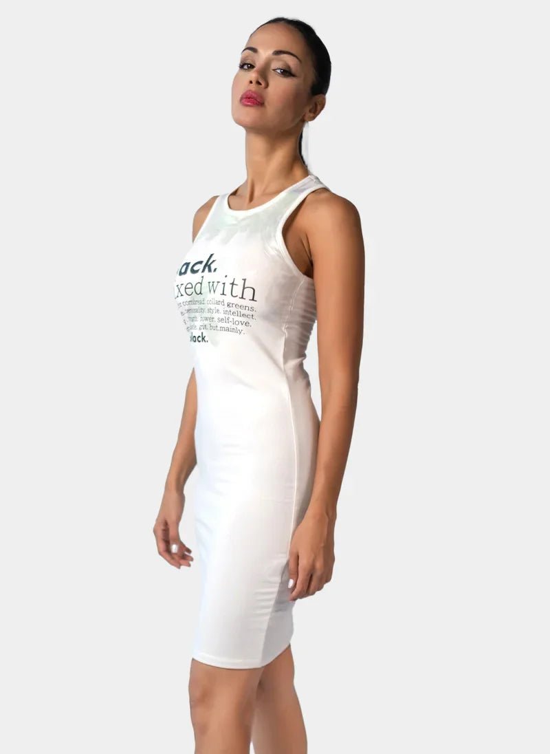 Oversized Graphic Tank Dress for Women