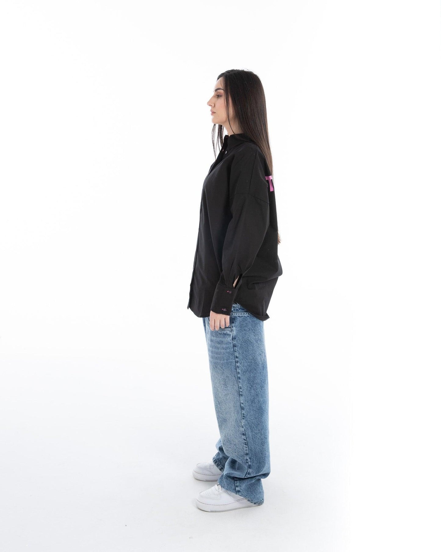 Women’s Oversized Full-Sleeve Printed Shirt – FM Streetwear