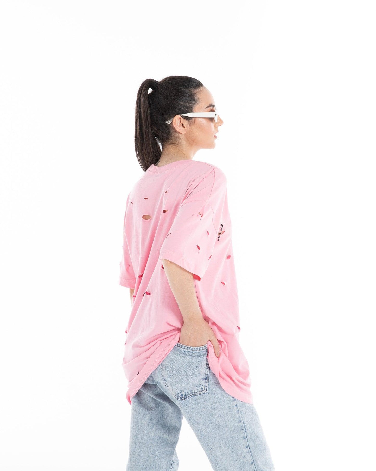 Women’s Oversized Torn Graphic T-Shirt – FM Streetwear