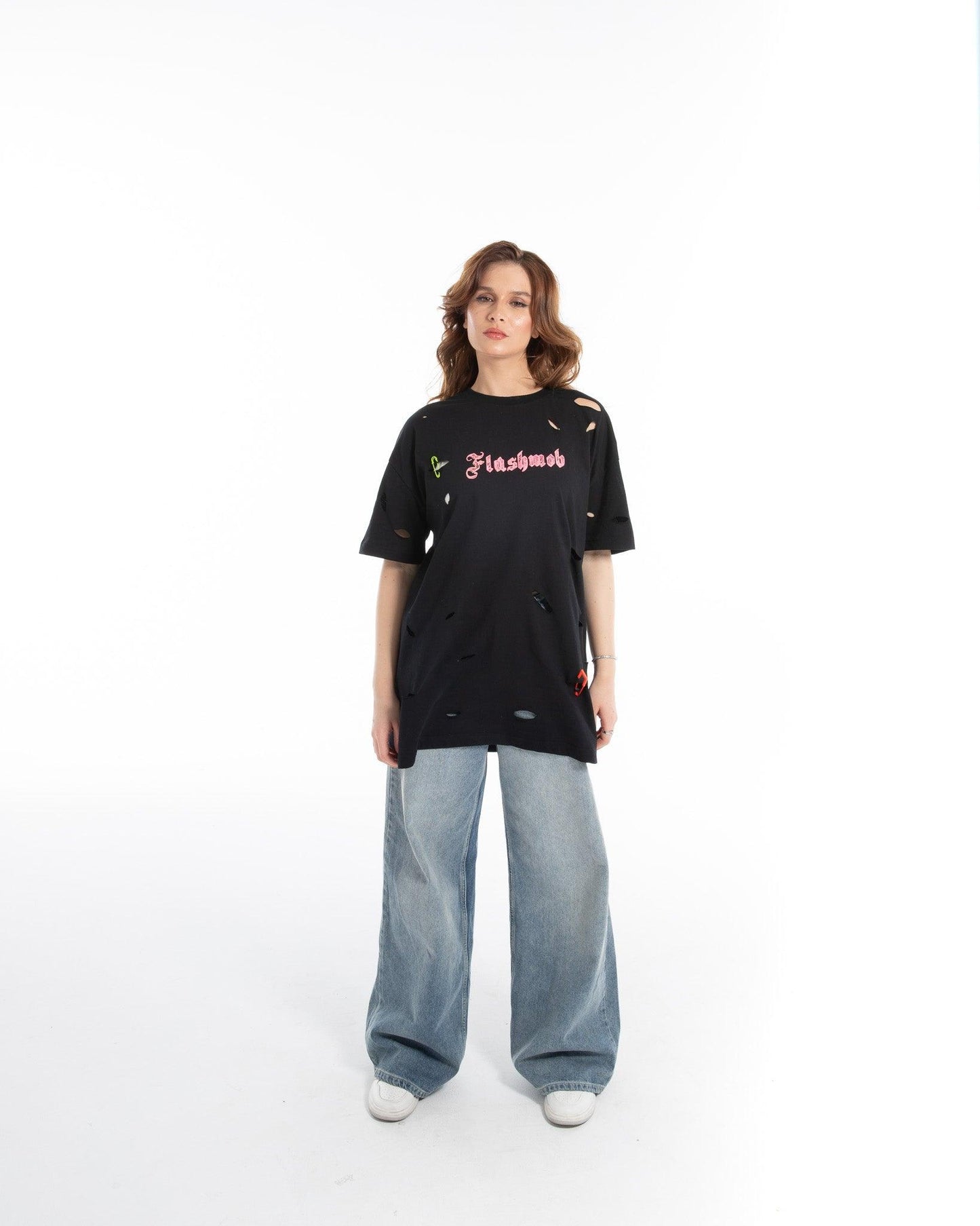 Women’s Oversized Torn Graphic T-Shirt – FM Streetwear