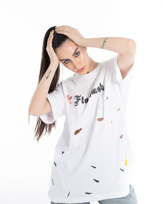 Women’s Oversized Torn Graphic T-Shirt – FM Streetwear