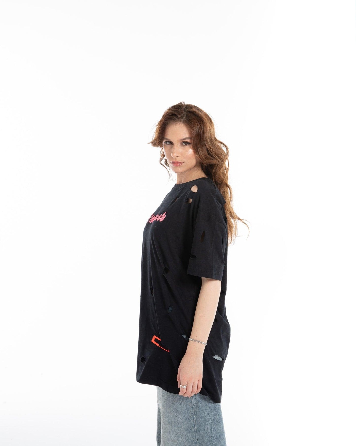 Women’s Oversized Torn Graphic T-Shirt – FM Streetwear