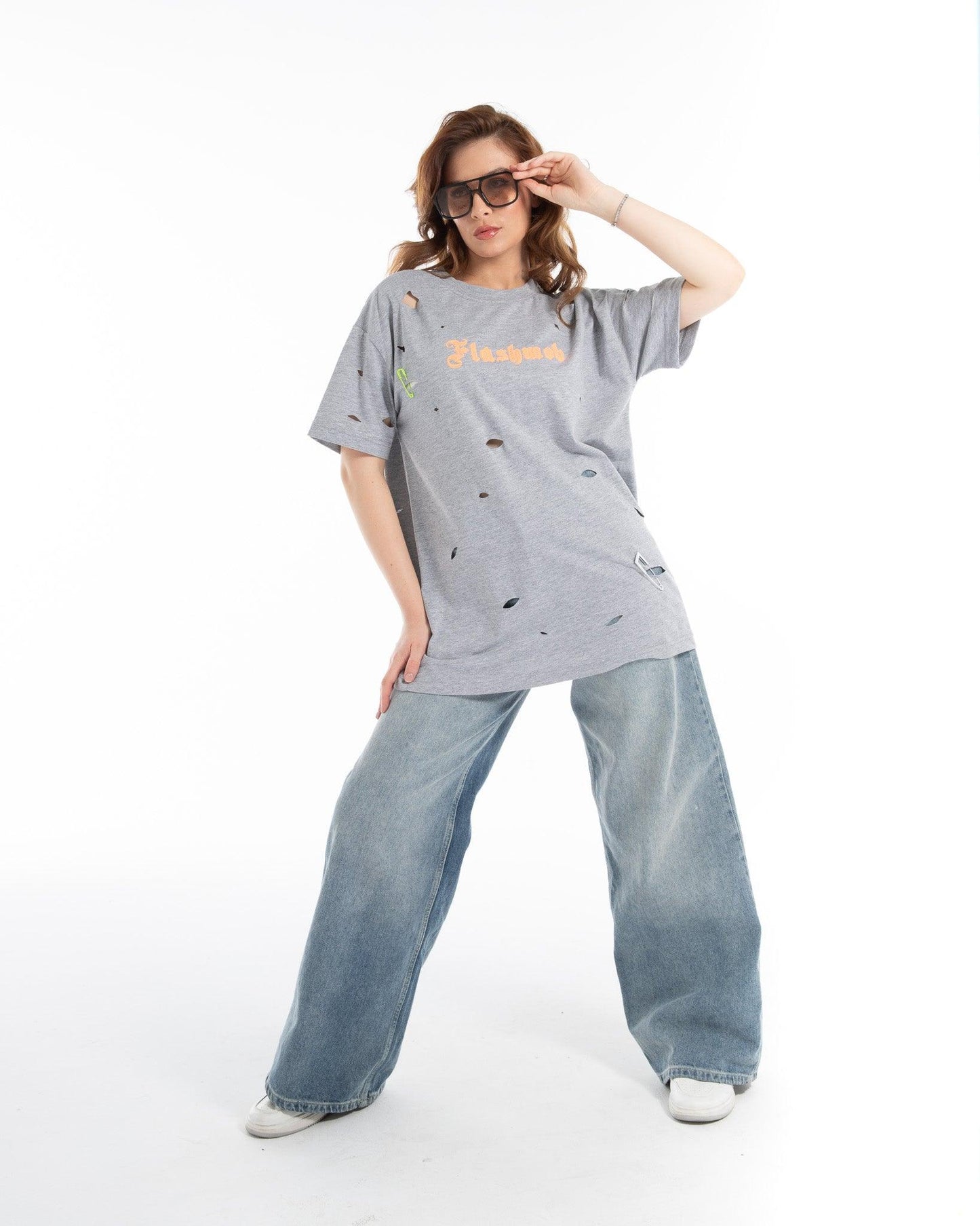Women’s Oversized Torn Graphic T-Shirt – FM Streetwear