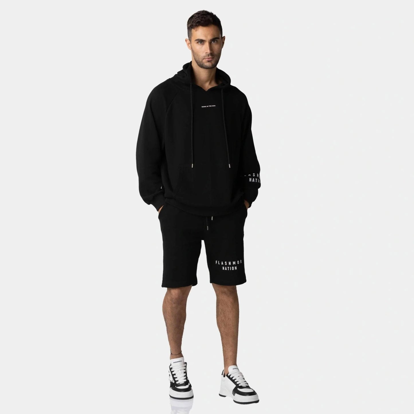 Men’s Black Graphic Cotton Hoodie – FM Streetwear