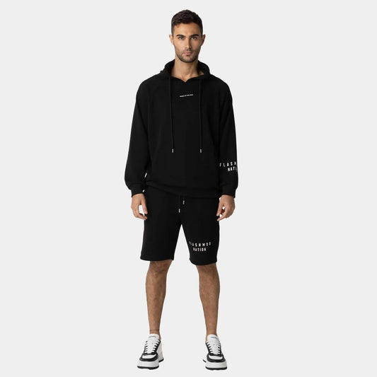 Men’s Black Graphic Cotton Hoodie – FM Streetwear
