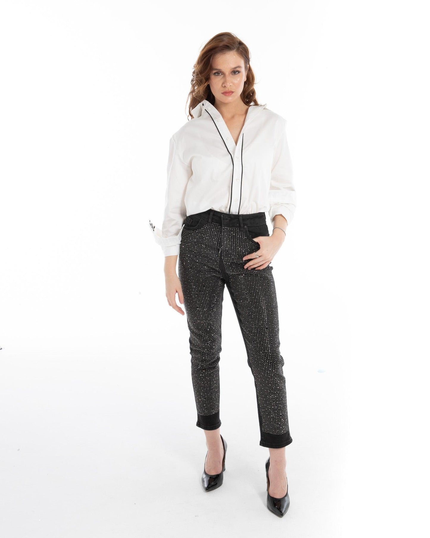 Women’s Printed Button-Down Long-Sleeve Top – FM Streetwear