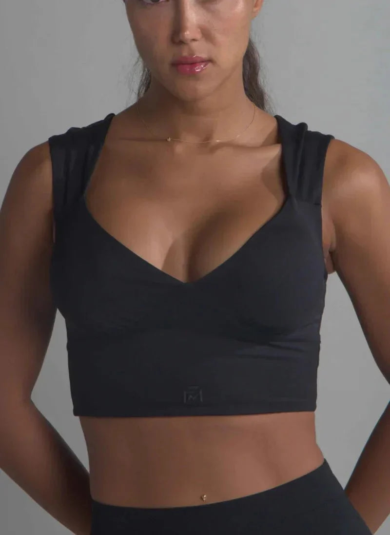 V-Neck Medium Support Sports Bra for Women
