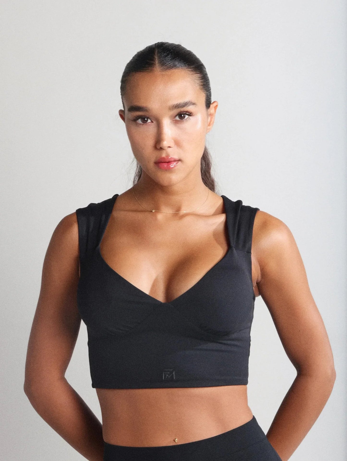 V-Neck Medium Support Sports Bra for Women